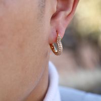1 Pair Elegant Sweet Heart Shape Inlay Copper Zircon Earrings main image 6