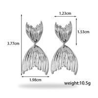 1 Pair Simple Style Flower Ginkgo Leaf Fish Tail Plating Stainless Steel 18k Gold Plated Drop Earrings main image 5