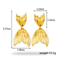 1 Pair Simple Style Flower Ginkgo Leaf Fish Tail Plating Stainless Steel 18k Gold Plated Drop Earrings main image 4
