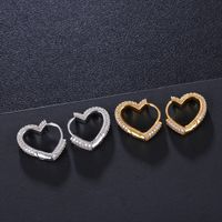 1 Pair Elegant Sweet Heart Shape Inlay Copper Zircon Earrings main image 8