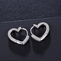 1 Pair Elegant Sweet Heart Shape Inlay Copper Zircon Earrings main image 9