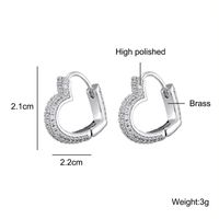 1 Pair Elegant Sweet Heart Shape Inlay Copper Zircon Earrings sku image 2