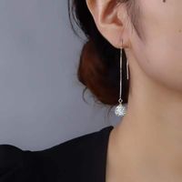 1 Pair Lady Waves Plating Inlay Copper Rhinestones White Gold Plated Ear Line main image 2