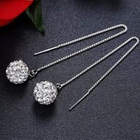1 Pair Lady Waves Plating Inlay Copper Rhinestones White Gold Plated Ear Line main image 1