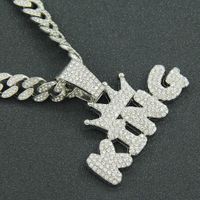 Hip-hop Letter Alloy Inlay Rhinestones Women's Pendant Necklace main image 6