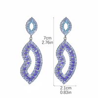 1 Par Elegante Lujoso Color Sólido Embutido Aleación Diamantes De Imitación Pendientes De Gota sku image 3