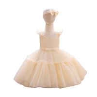 Elegant Princess Solid Color Polyester Girls Dresses main image 2