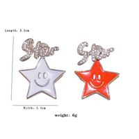 1 Pair Elegant Streetwear Pentagram Alloy Ear Studs main image 7