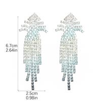 1 Pair Luxurious Geometric Plating Inlay Alloy Rhinestones Drop Earrings sku image 4