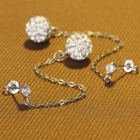 1 Par Estilo Simple Estilo Clásico Color Sólido Embutido Cobre Diamantes De Imitación Aretes sku image 1