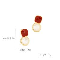 1 Pair Simple Style Round Square Alloy Drop Earrings main image 6