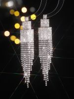 1 Pair Elegant Luxurious Geometric Inlay Alloy Rhinestones Drop Earrings main image 6