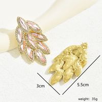 1 Pair Sweet Shiny Leaf Plating Inlay Copper Alloy Zinc Alloy Rhinestones 18K Gold Plated Drop Earrings main image 11