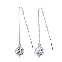 1 Pair Lady Geometric Plating Inlay Copper Zircon White Gold Plated Drop Earrings main image 4