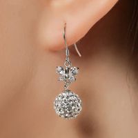 1 Pair Elegant Butterfly Plating Inlay Copper Rhinestones White Gold Plated Drop Earrings main image 1