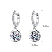 1 Pair Elegant Glam Round Inlay Sterling Silver Zircon White Gold Plated Drop Earrings main image 2
