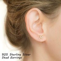 1 Pair Simple Style Letter Plating Copper 14k Gold Plated Rose Gold Plated Ear Studs main image 5