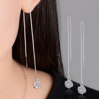 1 Pair Simple Style Round Plating Inlay Copper Zircon White Gold Plated Drop Earrings main image 4