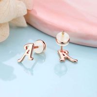 1 Pair Simple Style Letter Plating Copper 14k Gold Plated Rose Gold Plated Ear Studs main image 3