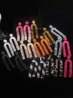 1 Pair Elegant Luxurious U Shape Tassel Inlay Alloy Rhinestones Drop Earrings main image 1