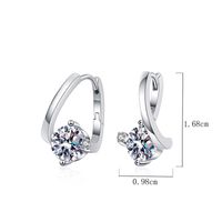 1 Pair Elegant Geometric Plating Inlay Sterling Silver Zircon White Gold Plated Earrings main image 2