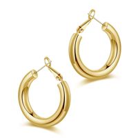 1 Pair Vintage Style Simple Style Classic Style Round Plating Hollow Out Copper 14k Gold Plated Hoop Earrings main image 7