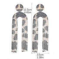 1 Pair Elegant Luxurious U Shape Tassel Inlay Alloy Rhinestones Drop Earrings sku image 3