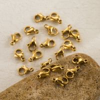 1 Set Stainless Steel 18K Gold Plated Polished Lobster Clasp main image 4