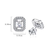 1 Pair Elegant Square Plating Inlay Sterling Silver Zircon White Gold Plated Ear Studs main image 2