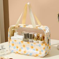 Cute Pastoral Solid Color Pu Leather Makeup Bags main image 3