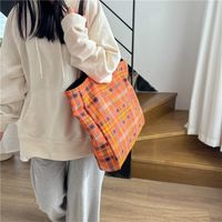 Unisex Canvas Lattice Vacation Sewing Thread Square Open Functional Backpack main image 3