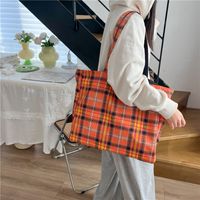 Unisex Canvas Lattice Vacation Sewing Thread Square Open Functional Backpack main image 5