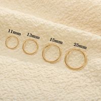 1 Pair Basic Round Plating Copper 14k Gold Plated Hoop Earrings sku image 2