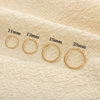 1 Pair Basic Round Plating Copper 14k Gold Plated Hoop Earrings sku image 5