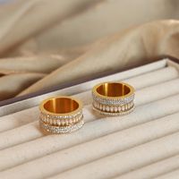 Elegant Simple Style Solid Color Titanium Steel Plating Inlay Zircon 18k Gold Plated Rings main image 5