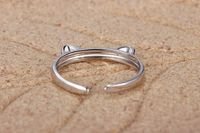 Cute Cat Copper White Gold Plated Open Rings In Bulk main image 5