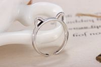 Cute Cat Copper White Gold Plated Open Rings In Bulk main image 4