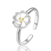 Simple Style Flower Copper Silver Plated Open Rings In Bulk main image 1