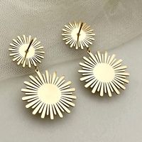 1 Pair Elegant Flower Plating Inlay 304 Stainless Steel Turquoise 14K Gold Plated Drop Earrings main image 4