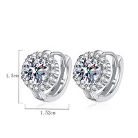 1 Pair Luxurious Round Plating Inlay Sterling Silver Zircon White Gold Plated Earrings main image 2