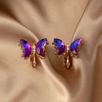 1 Pair Elegant French Style Butterfly Plating Alloy Ear Studs main image 5