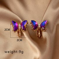 1 Pair Elegant French Style Butterfly Plating Alloy Ear Studs main image 2