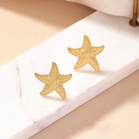 1 Pair Simple Style Starfish Plating Alloy Ear Studs main image 1