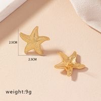 1 Pair Simple Style Starfish Plating Alloy Ear Studs sku image 2