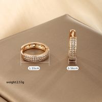 1 Paar Xuping Glänzend Einfarbig Überzug Inlay Kupferlegierung Künstlicher Diamant 18 Karat Vergoldet Ohrringe main image 7