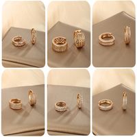 1 Pair Xuping Shiny Solid Color Plating Inlay Copper Alloy Artificial Diamond 18k Gold Plated Earrings main image 1