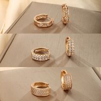 1 Pair Xuping Shiny Solid Color Plating Inlay Copper Alloy Artificial Diamond 18k Gold Plated Earrings main image 4