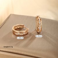 1 Paar Xuping Glänzend Einfarbig Überzug Inlay Kupferlegierung Künstlicher Diamant 18 Karat Vergoldet Ohrringe main image 2