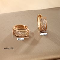 1 Pair Xuping Shiny Solid Color Plating Inlay Copper Alloy Artificial Diamond 18k Gold Plated Earrings sku image 3