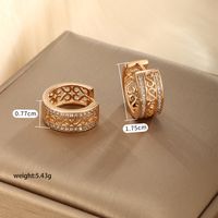 1 Pair Xuping Shiny Solid Color Plating Inlay Copper Alloy Artificial Diamond 18k Gold Plated Earrings main image 3